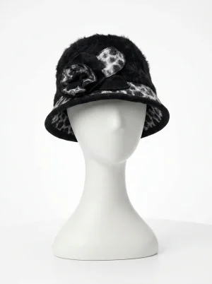 Chapeau cloche laine mélangée orné d'une fleur femme - Vue 1 - Chapeau cloche