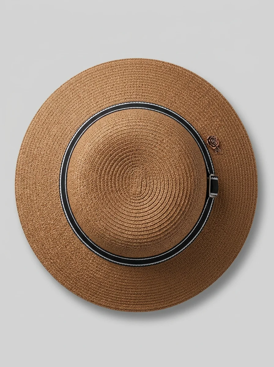 Chapeau cloche paille cellulose femme élégant ruban tissu - Vue 2 - Chapeau cloche
