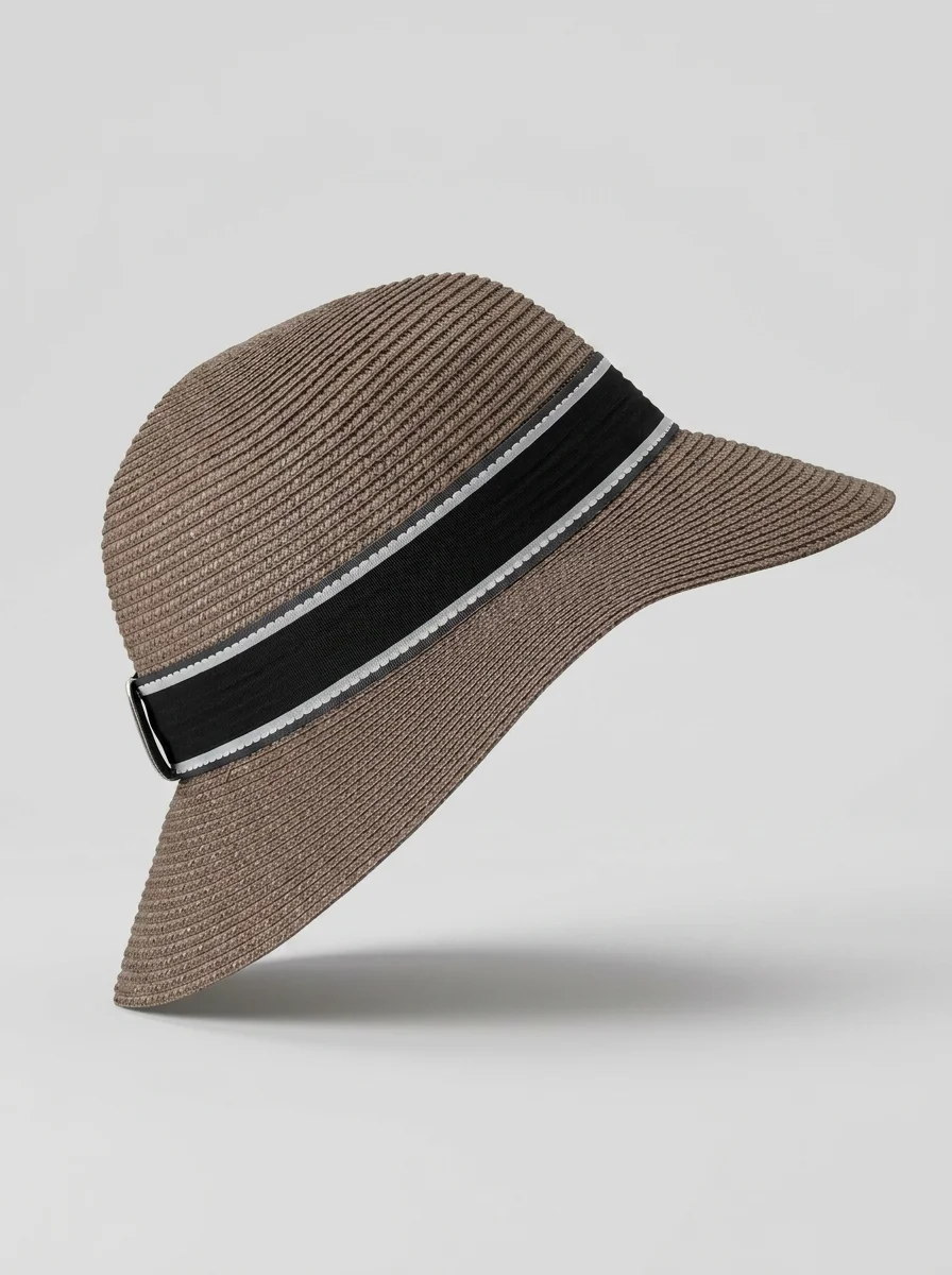 Chapeau cloche paille cellulose femme élégant ruban tissu - Vue 7 - Chapeau cloche