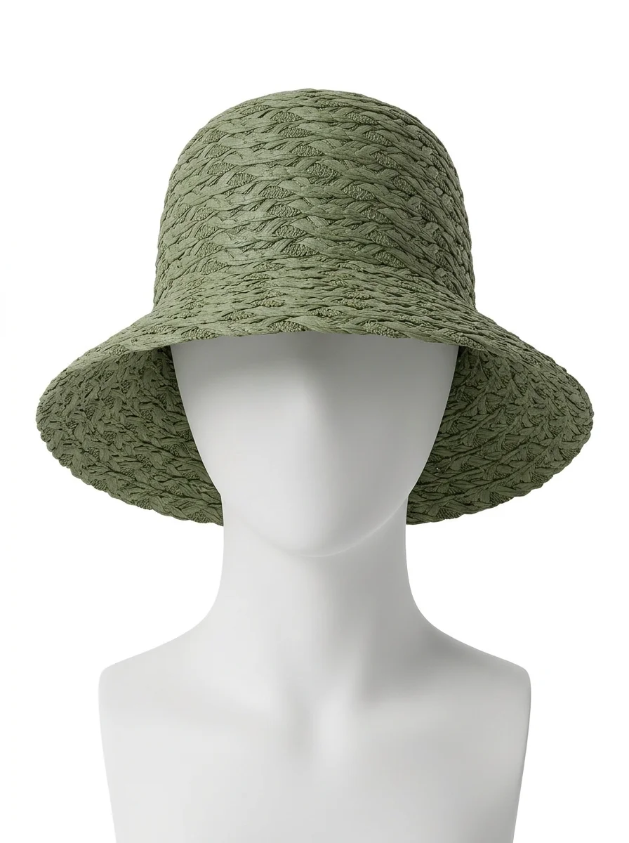 Chapeau cloche paille cellulose femme plage ajustable - Vue 1 - Chapeau cloche