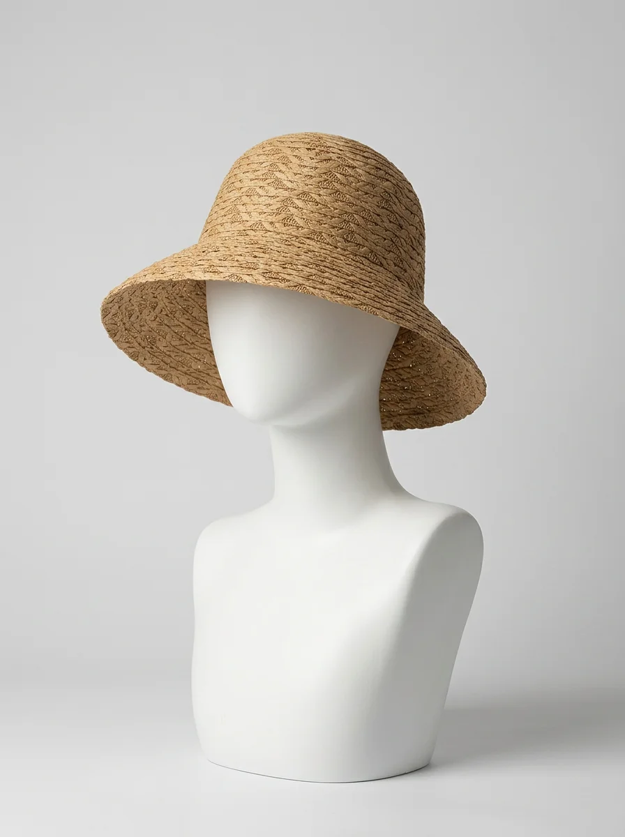 Chapeau cloche paille cellulose femme plage ajustable - Vue 10 - Chapeau cloche