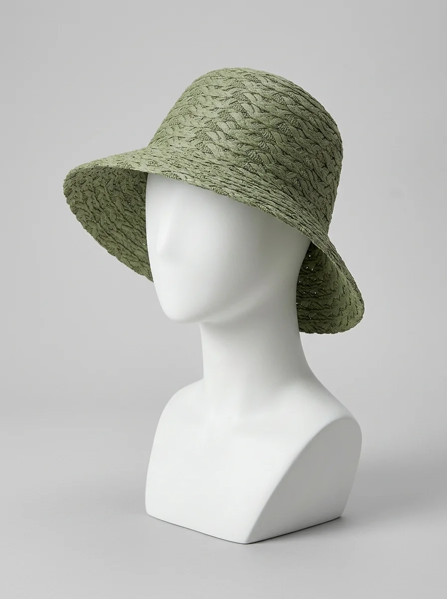 Chapeau cloche paille cellulose femme plage ajustable - Vue 2 - Chapeau cloche