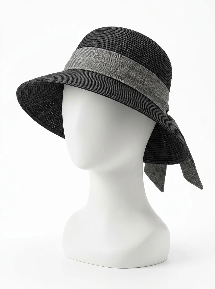 Chapeau cloche paille de cellulose ajustable femme élégant - Vue 1 - Chapeau cloche