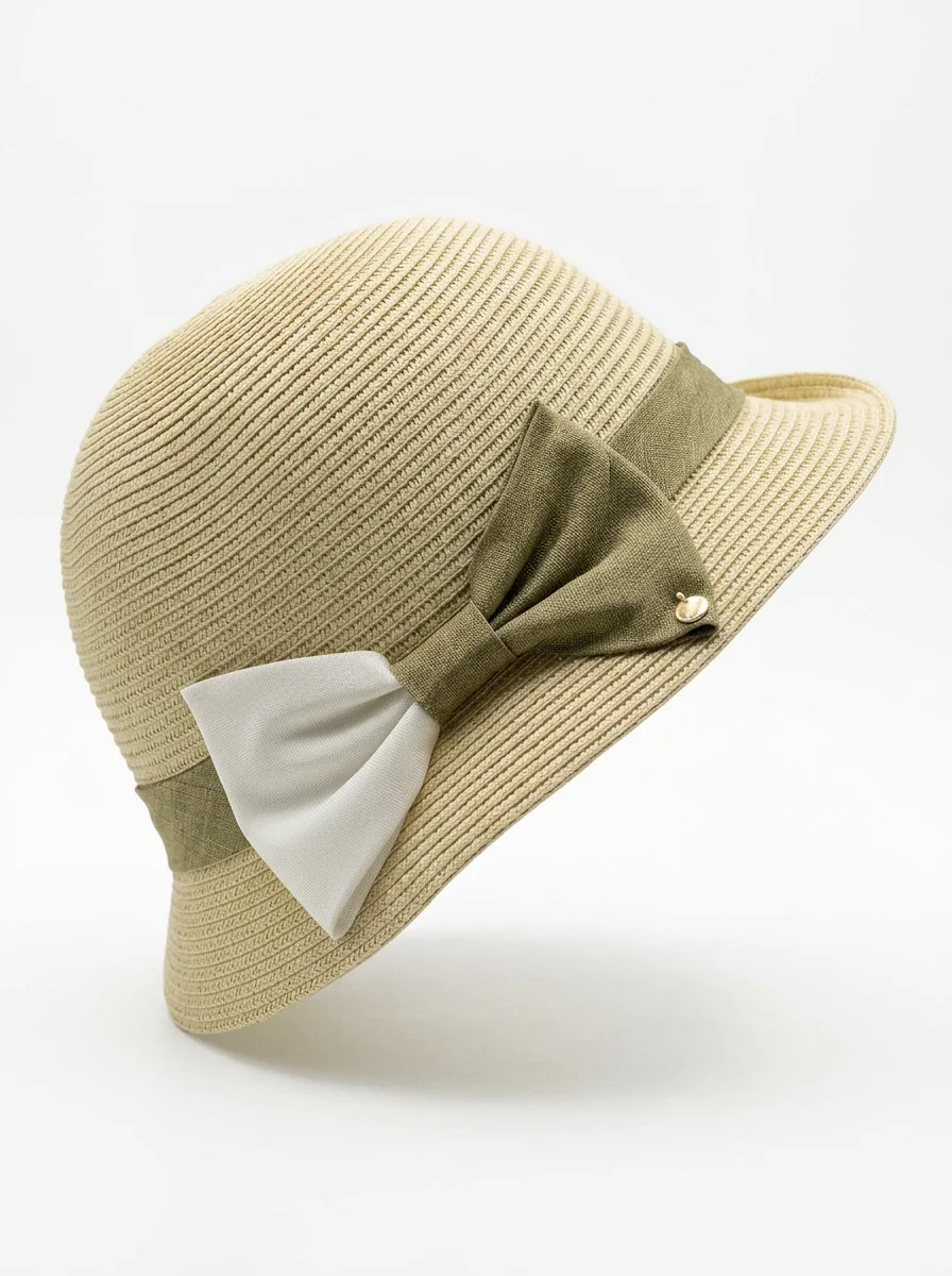 Chapeau cloche paille de cellulose bord asymétrique réglable - Vue 1 - Chapeau cloche