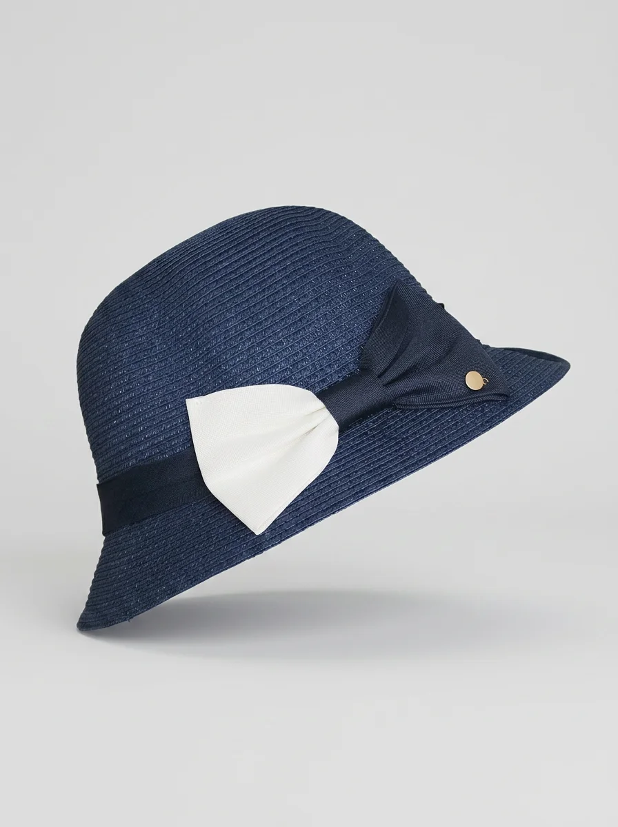 Chapeau cloche paille de cellulose bord asymétrique réglable - Vue 10 - Chapeau cloche