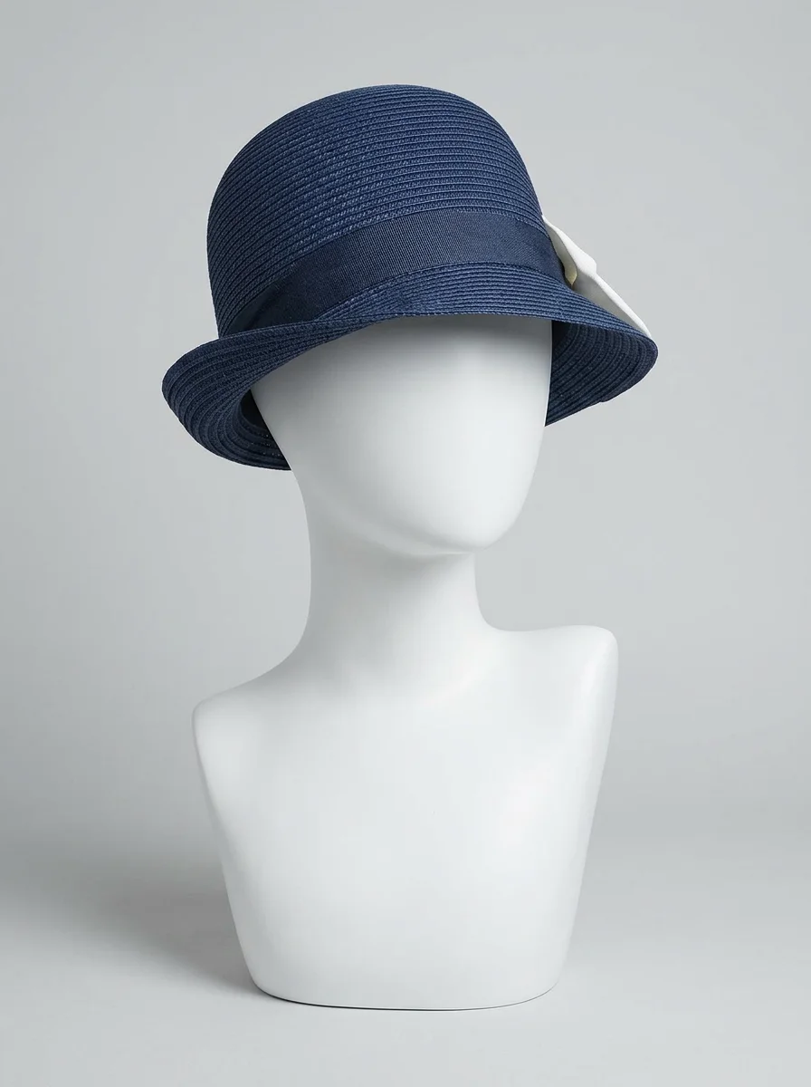 Chapeau cloche paille de cellulose bord asymétrique réglable - Vue 11 - Chapeau cloche
