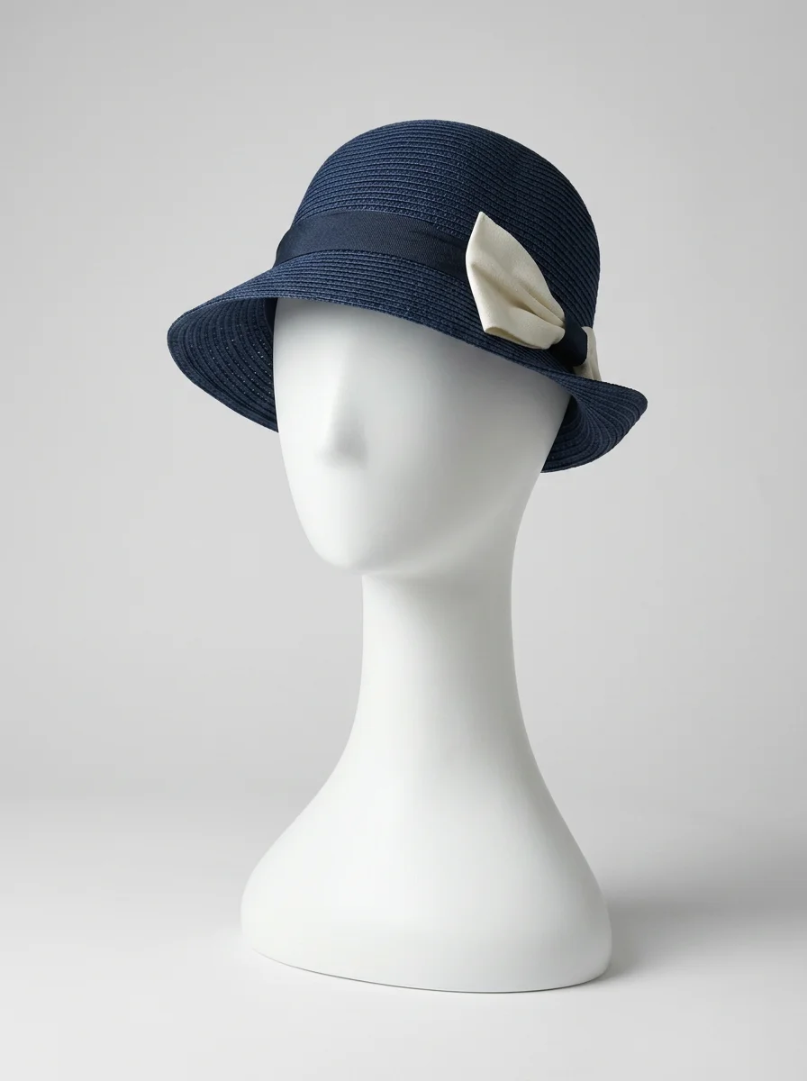 Chapeau cloche paille de cellulose bord asymétrique réglable - Vue 12 - Chapeau cloche