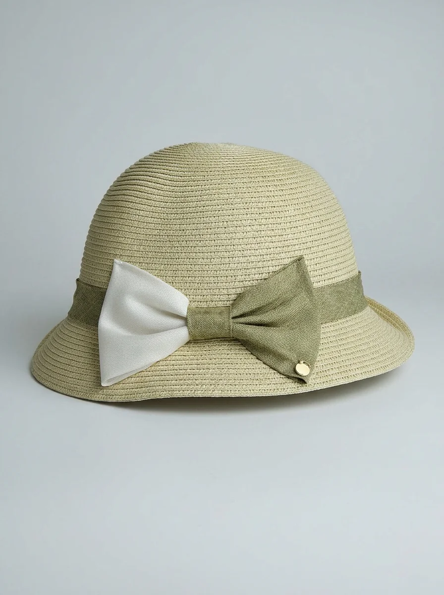 Chapeau cloche paille de cellulose bord asymétrique réglable - Vue 2 - Chapeau cloche