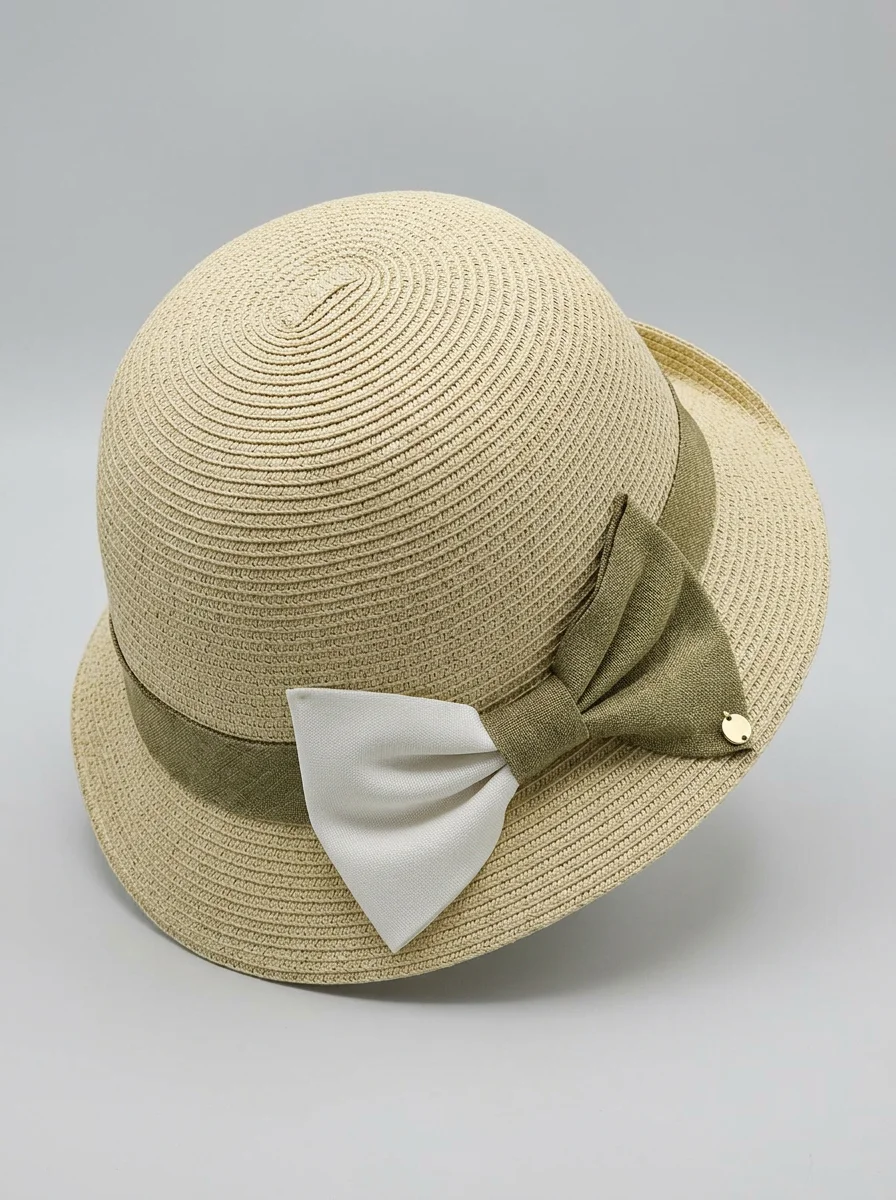 Chapeau cloche paille de cellulose bord asymétrique réglable - Vue 3 - Chapeau cloche