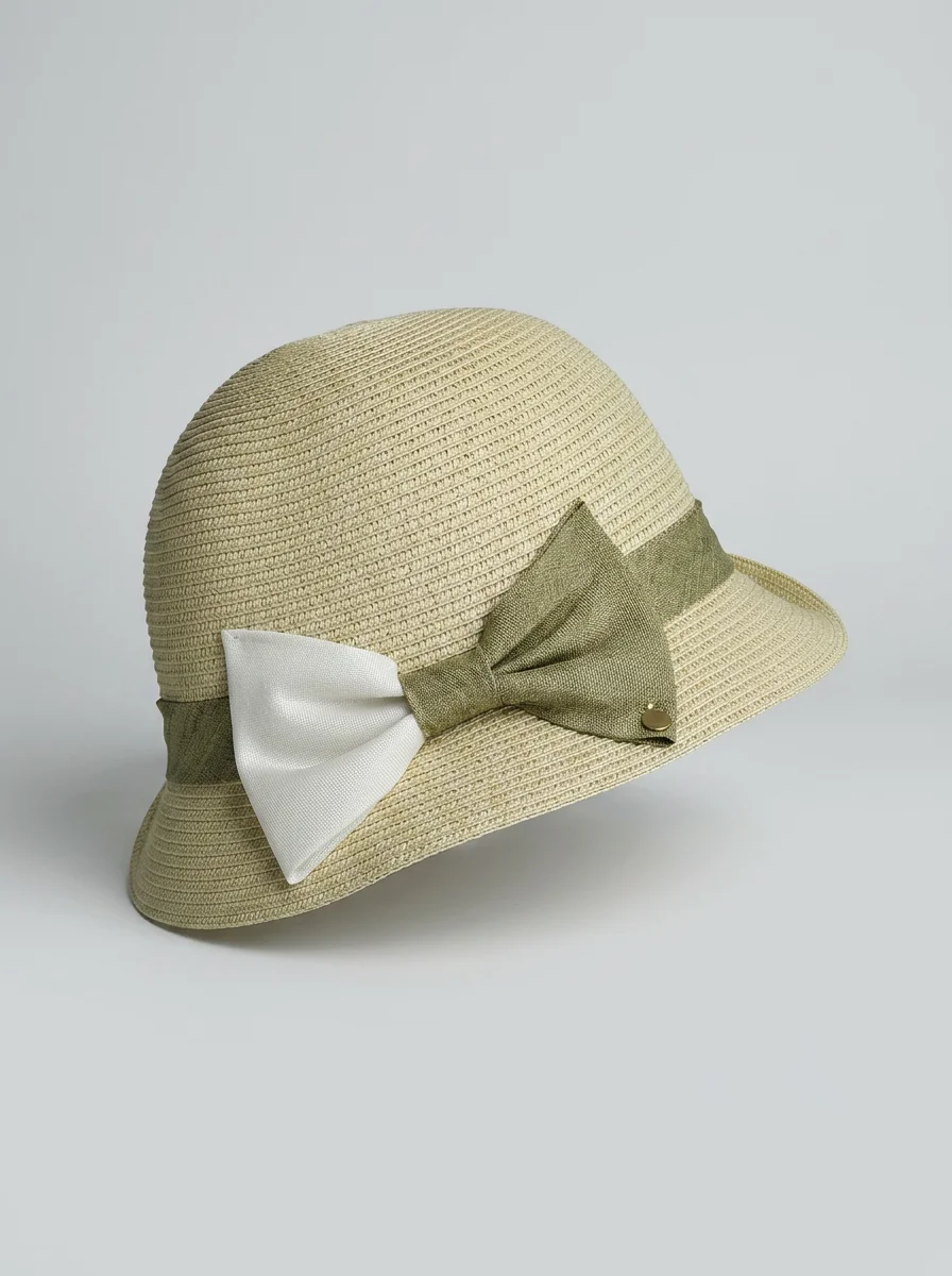 Chapeau cloche paille de cellulose bord asymétrique réglable - Vue 4 - Chapeau cloche