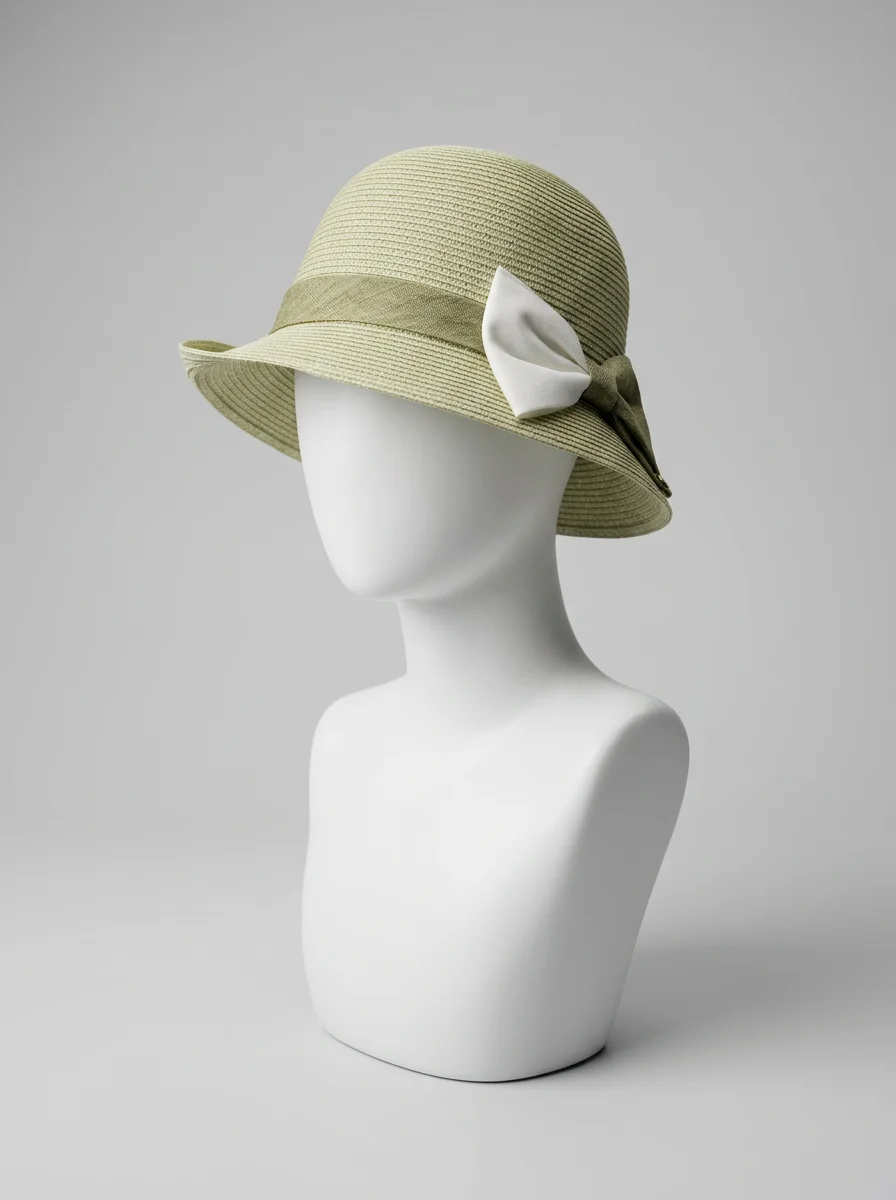 Chapeau cloche paille de cellulose bord asymétrique réglable - Vue 5 - Chapeau cloche