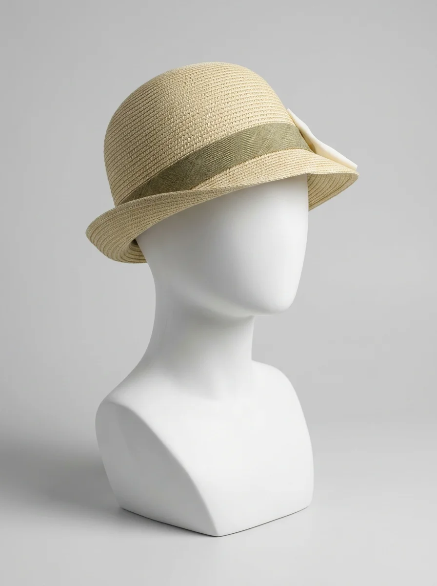 Chapeau cloche paille de cellulose bord asymétrique réglable - Vue 6 - Chapeau cloche
