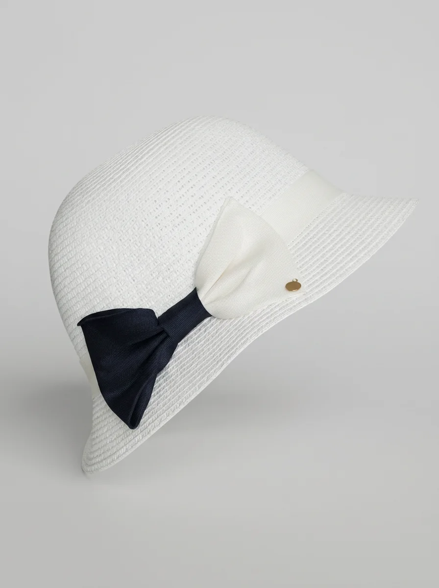 Chapeau cloche paille de cellulose bord asymétrique réglable - Vue 7 - Chapeau cloche