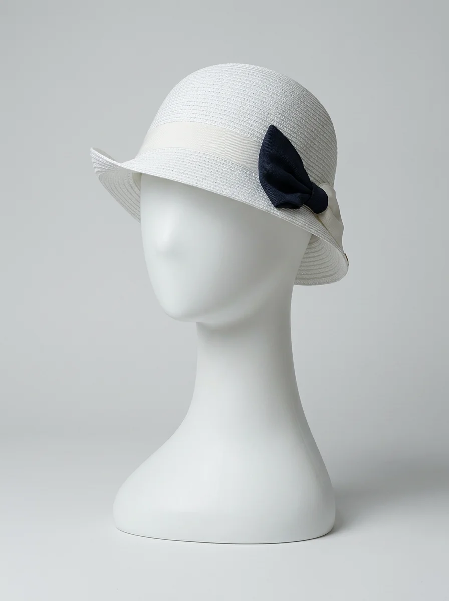 Chapeau cloche paille de cellulose bord asymétrique réglable - Vue 8 - Chapeau cloche