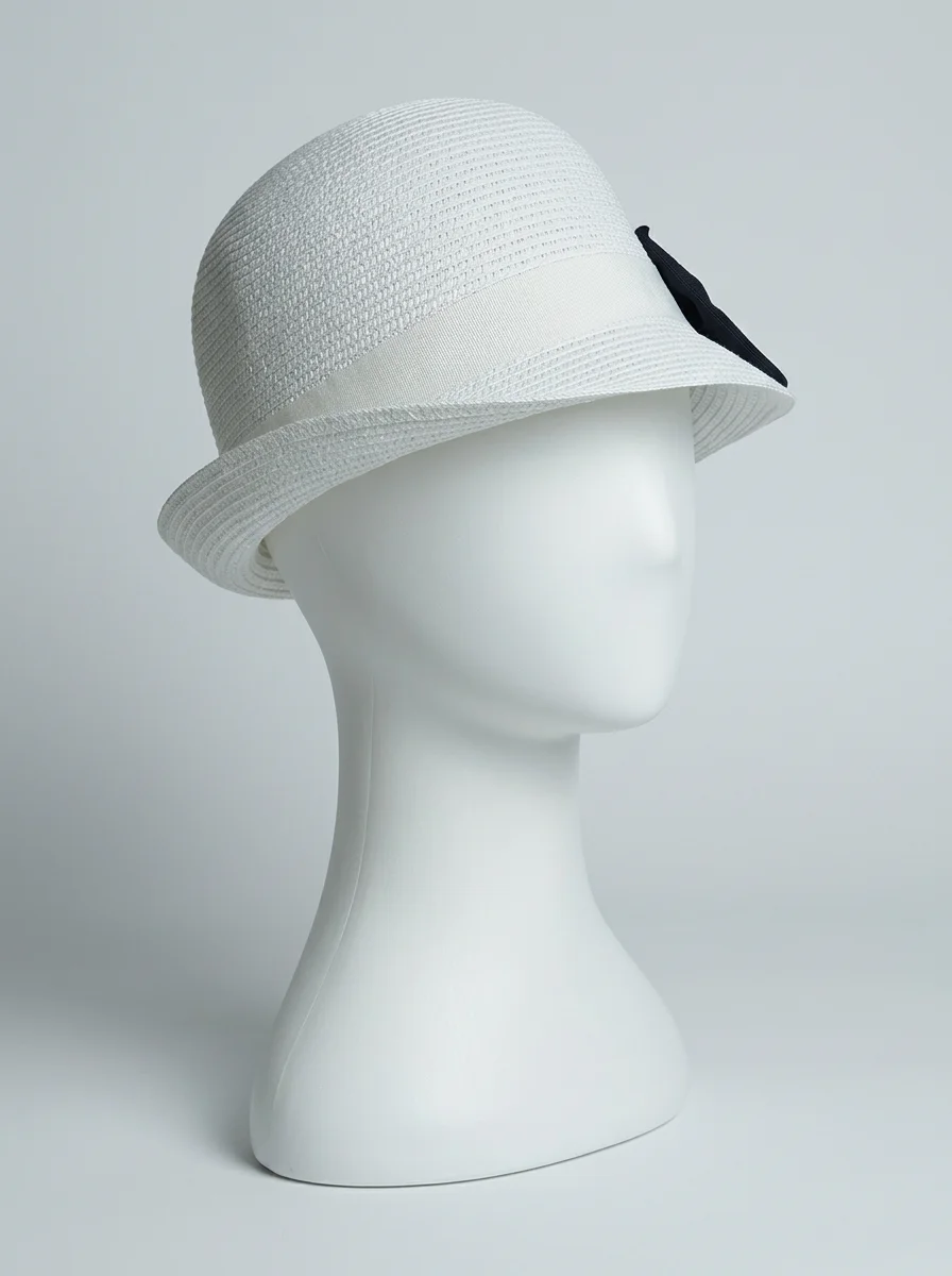 Chapeau cloche paille de cellulose bord asymétrique réglable - Vue 9 - Chapeau cloche
