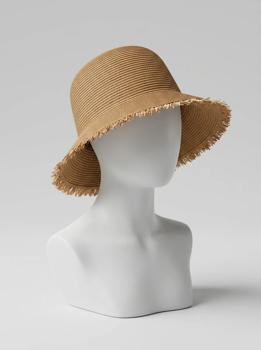 Chapeau cloche paille de cellulose style capeline femme - Vue 3 - Chapeau cloche