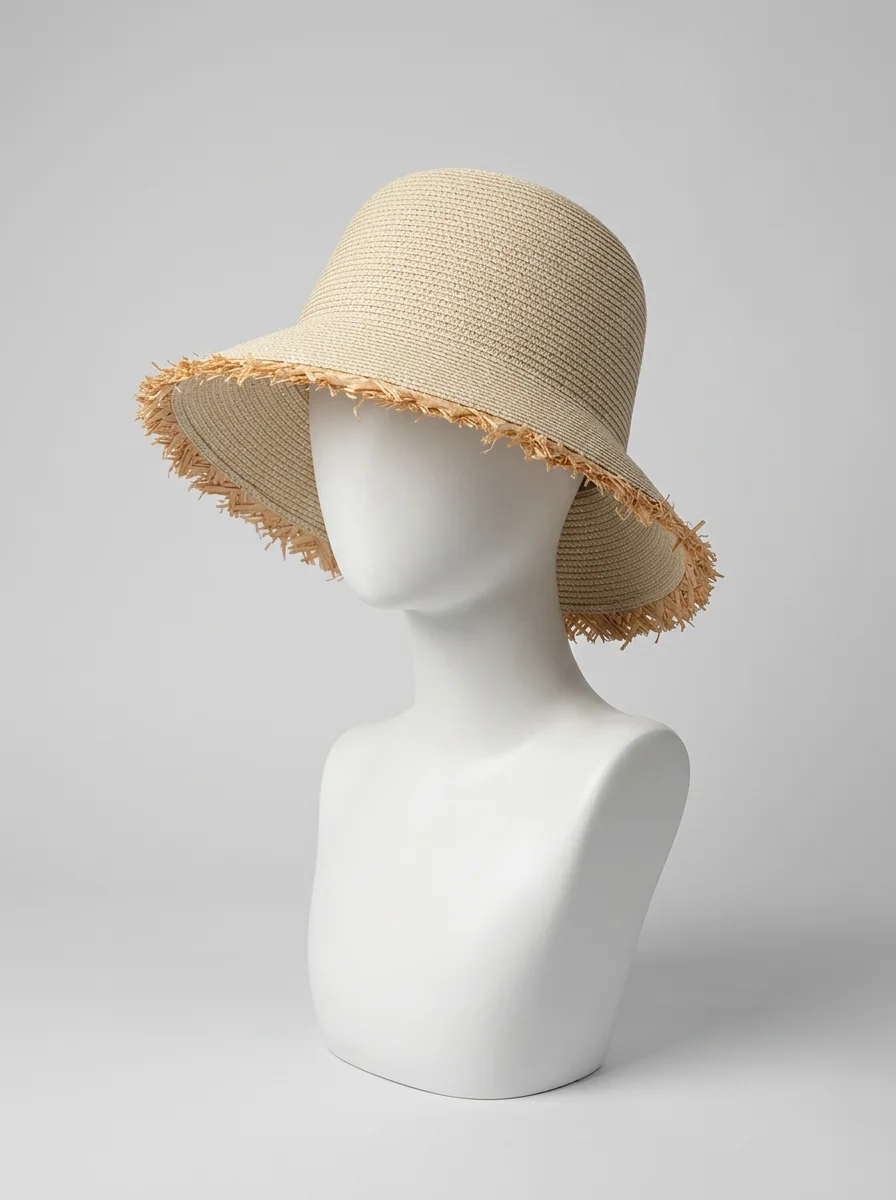 Chapeau cloche paille de cellulose style capeline femme - Vue 6 - Chapeau cloche